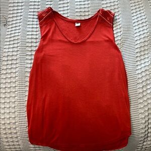 Women's Red-Orange Sleeveless Top